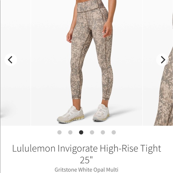 Lululemon Invigorate Gritstone White Opal Multi 25” inseam sz 6 Leggings - Picture 1 of 11